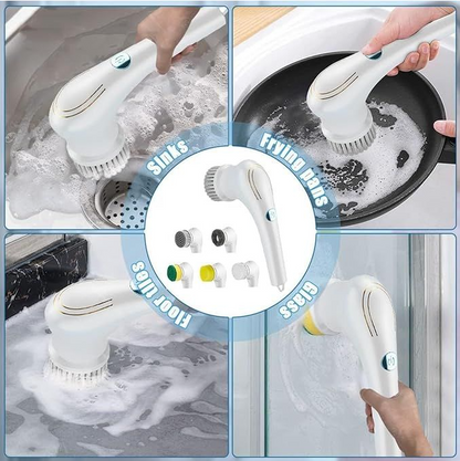 Cordless Electric Spin Scrubber – 5 Brush Heads